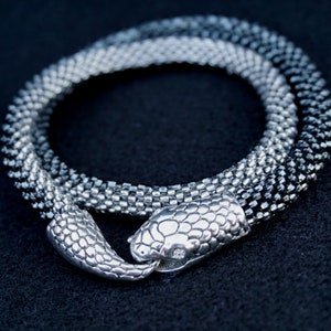 silver snake necklace - gothic witch choker - dainty choker