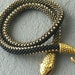 Snake Necklace Beaded Brown Gold Python / - Etsy