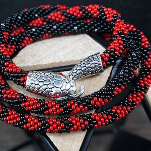snake necklace / snake bracelet / serpent jewelry / black snake choker necklace / ouroboros women jewelry /  snake head bracelet