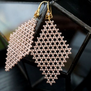 Pink Lace Earrings | Pink earrings with pendants | Pink earrings | Gift for wife | Gift for girlfriend