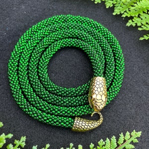 Ouroboros necklace - Green snake necklace - totem necklace