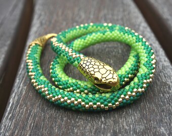 Green snake bracelet / snake choker / ouroboro bracelet
