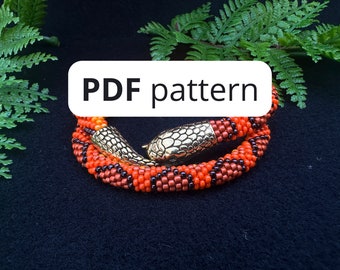 Snake crochet rope / Bead Crochet Necklace Pattern PDF