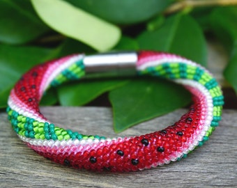 Bracciale anguria / Accessorio estivo luminoso