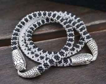 silver snake necklace - ouroboros women jewelry