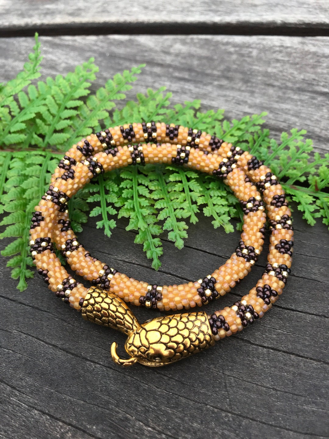 Gold Snake Bracelet / Serpent Jewelry / Gold Snake Choker Necklace