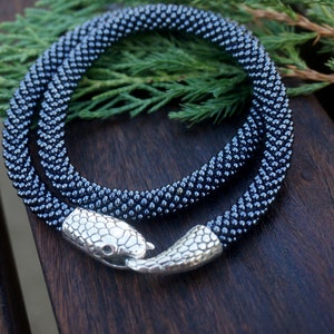 black snake necklace / ouroboros  / gothic choker
