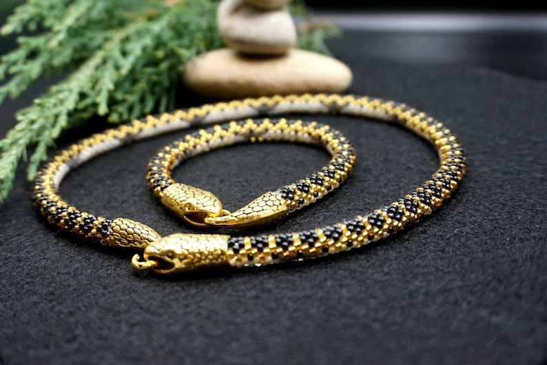 Snake Necklace / Ouroboros Women Jewelry / Snake Head Bracelet Etsy