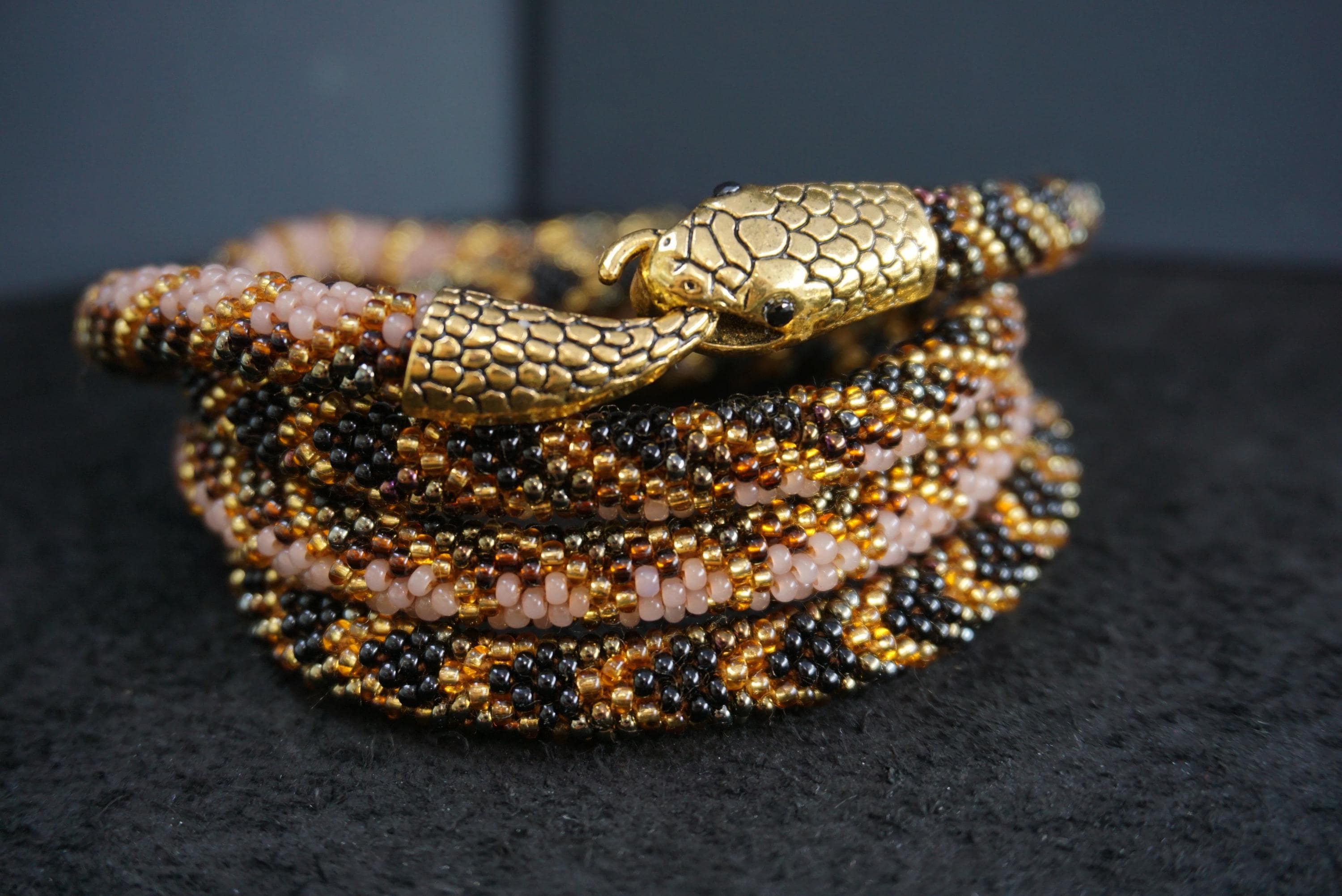 Handmade Beaded Snake Necklace – Statement Rope Jewelry With