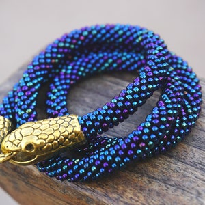 blue snake necklace / gothic choker / dainty choker