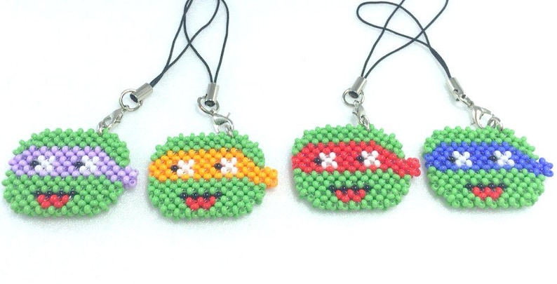 Bead Teenage Mutant Hero Turtles Keychain a gift for a boy to a comic lover