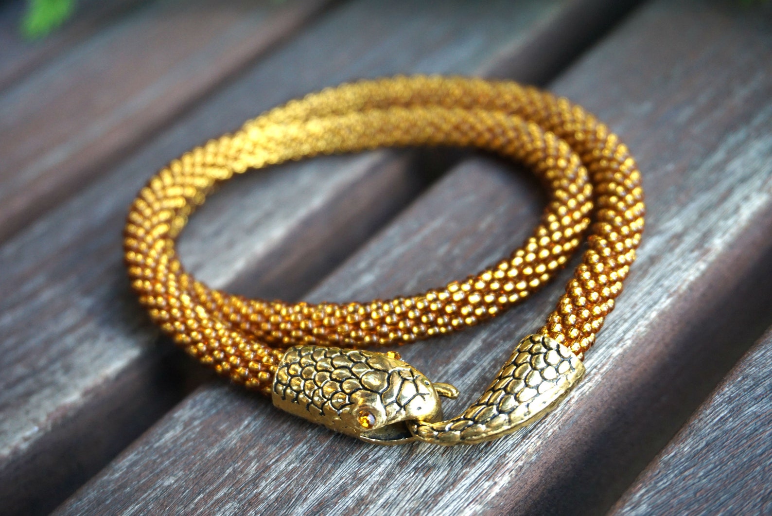 Gold Snake Necklace Ouroboros Wrap Bracelet - Etsy