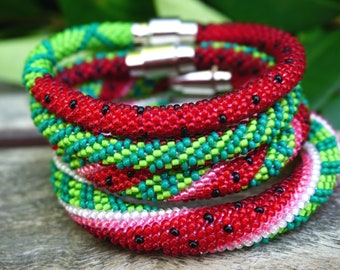 Bracciale anguria / Accessorio estivo luminoso