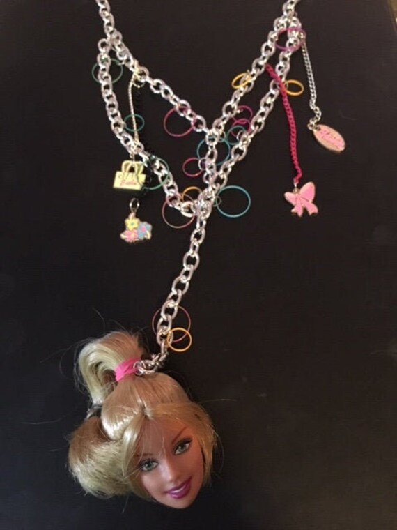barbie head necklace