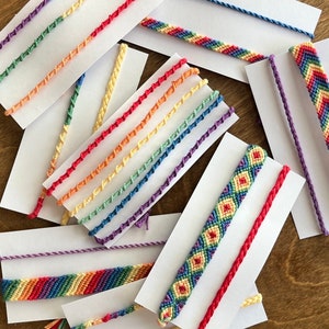 Rainbow String Friendship Bracelets: Adjustable Teen Gift