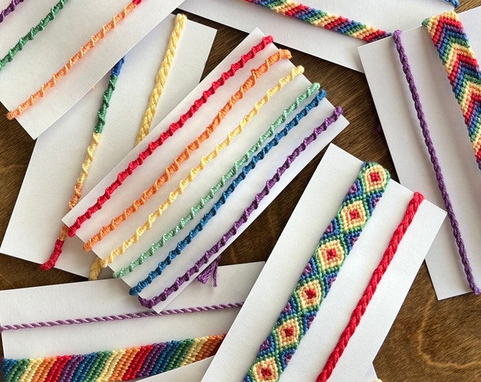 Rainbow collection Friendship Bracelets, String Bracelets, teen gifts, FREE shipping