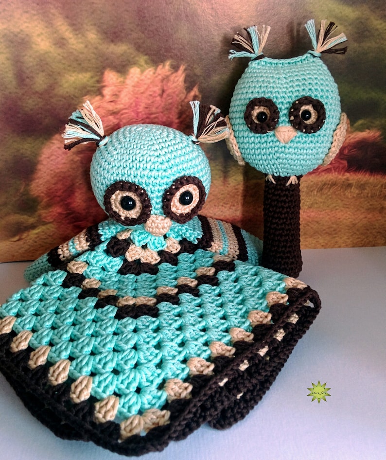 Two Patterns Owl Rattle Crochet Pattern Owl Lovey Crochet Etsy