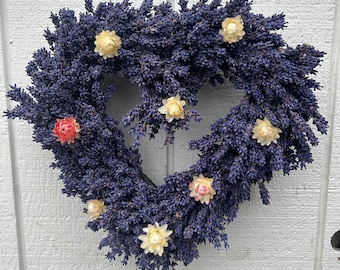 12” Heart Shaped English Lavender Wreath