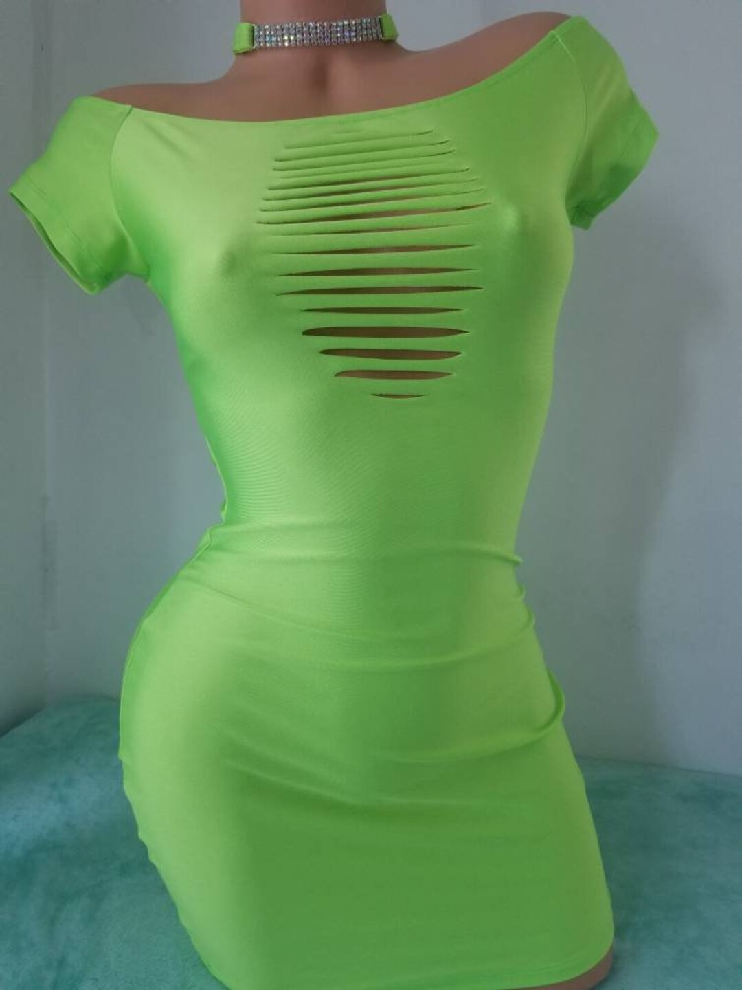 New Stripper Outfit/ Metallic lime green