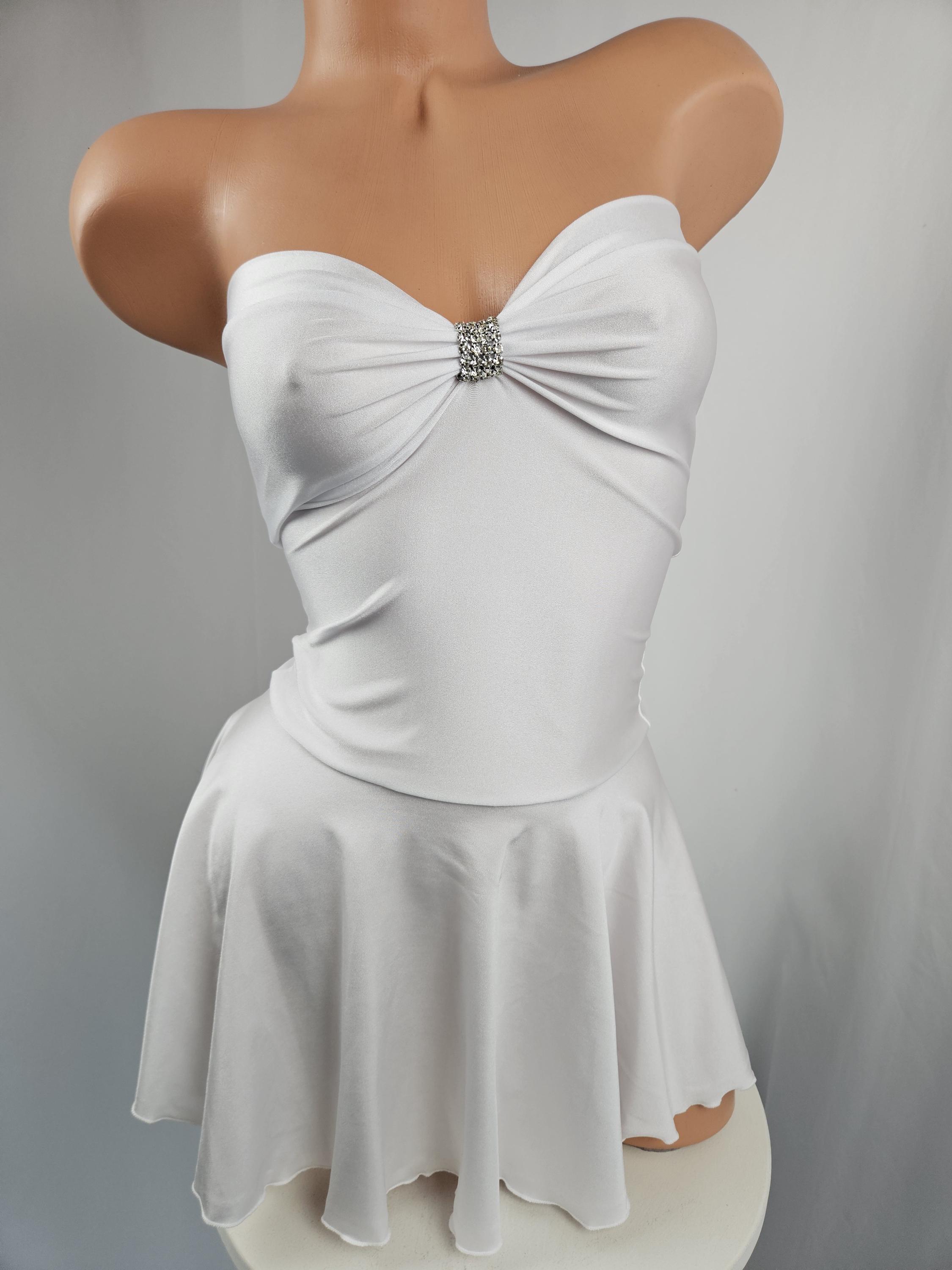 navy blue dress for baby girl Betsy Mini Dress - Strapless Draped Rose Dress in White