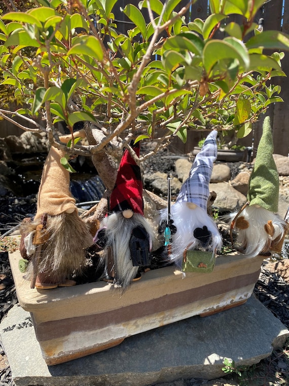 Handmade Outdoor Sportsmen Gnomes, Tier Tray Decor