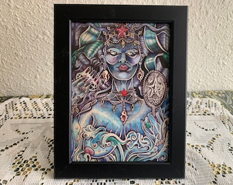Sea Queen Yemaya Yemoja LaSiren LaSirenn LaSirena Orisha Santeria Espiritismo Vodou Voodoo Religious Icon