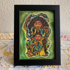 Mami Wata LaSiren LaSirenn Santa Marta Dominadora Filomena Lubana Maman Brijit Ayida Wedo Vodou 21 Divisiones Framed Religious Icon Print