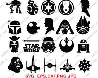 Star war svg - Star war silhouette - Star war vector - Star war digital clipart for Design or more, files download svg, png, DXF