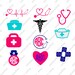 Nurse stethoscope svg, nurse hat monogram SVG, instant download design for cricut or silhouette, PNG, dxf