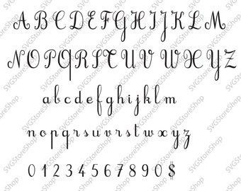 Cursive font svg | Etsy