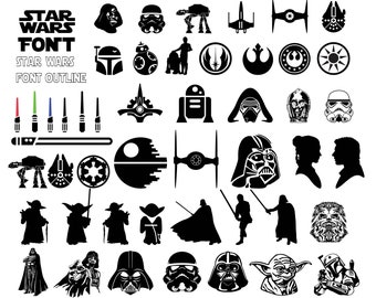 STAR WARS svg, star wars font svg, darth vader svg, star wars files svg, Dxf, Clipart Files for Silhouette Cameo or Cricut