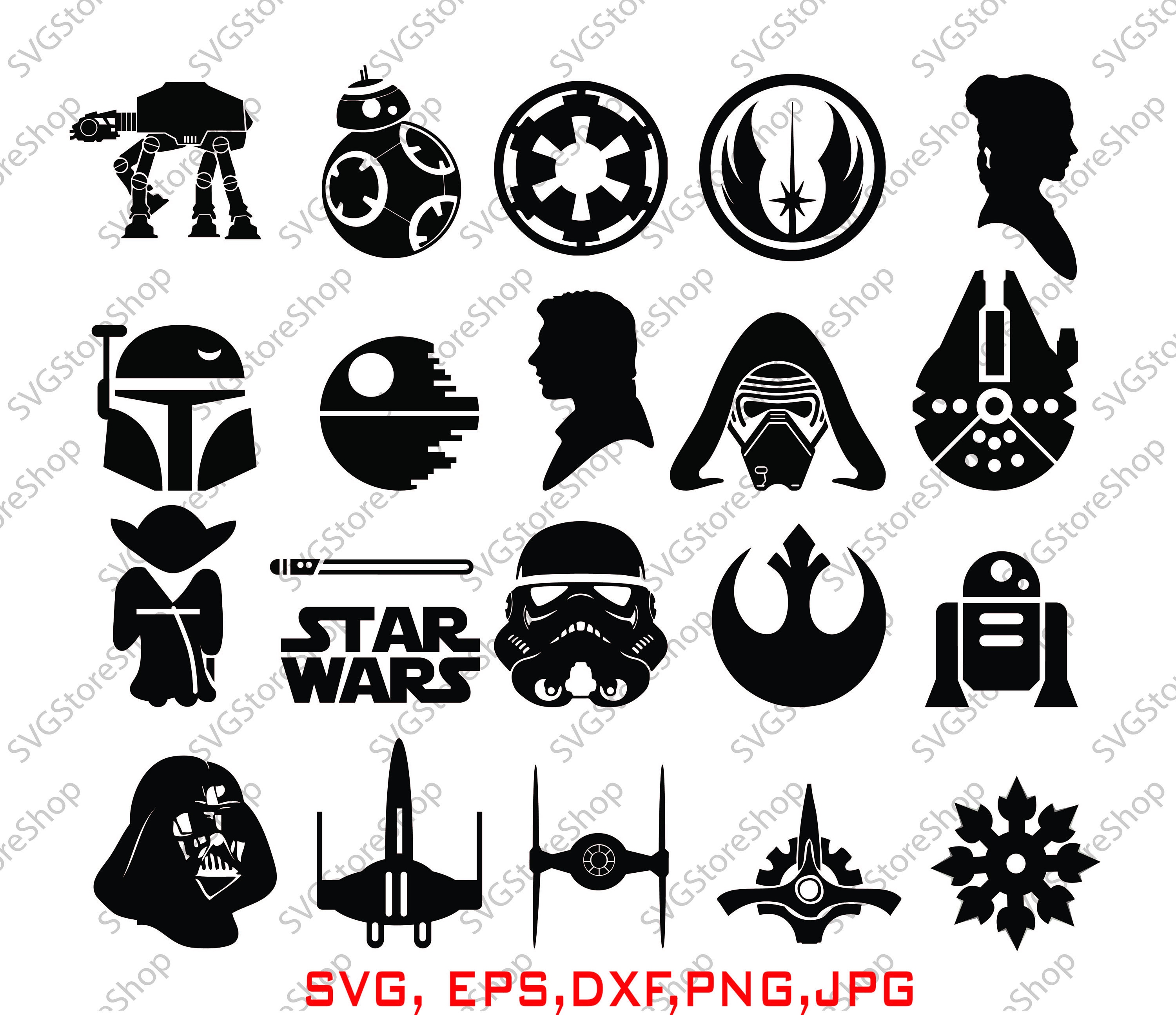 Download Star war svg Star war silhouette Star war vector Star | Etsy