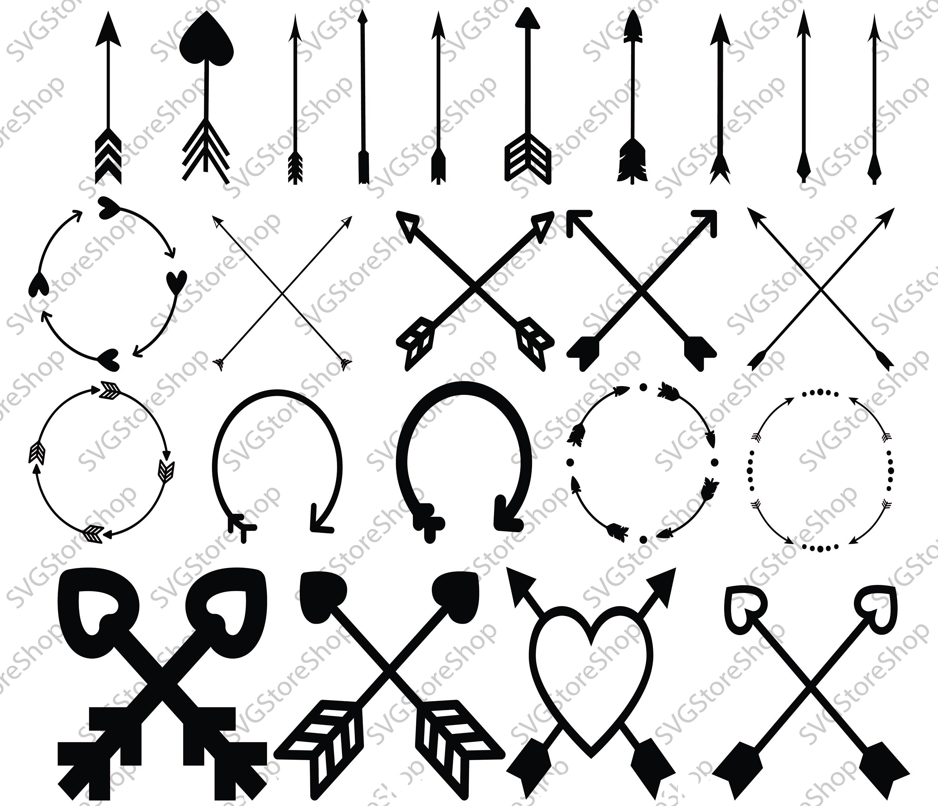 Download Arrow SVG Arrow DXF Arrow Clipart 24 Arrows bundle | Etsy