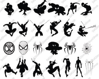 Spiderman svg Clipart Superheroes svg Spiderman silhouette stencil file cricut vector cut file cutting file vector files