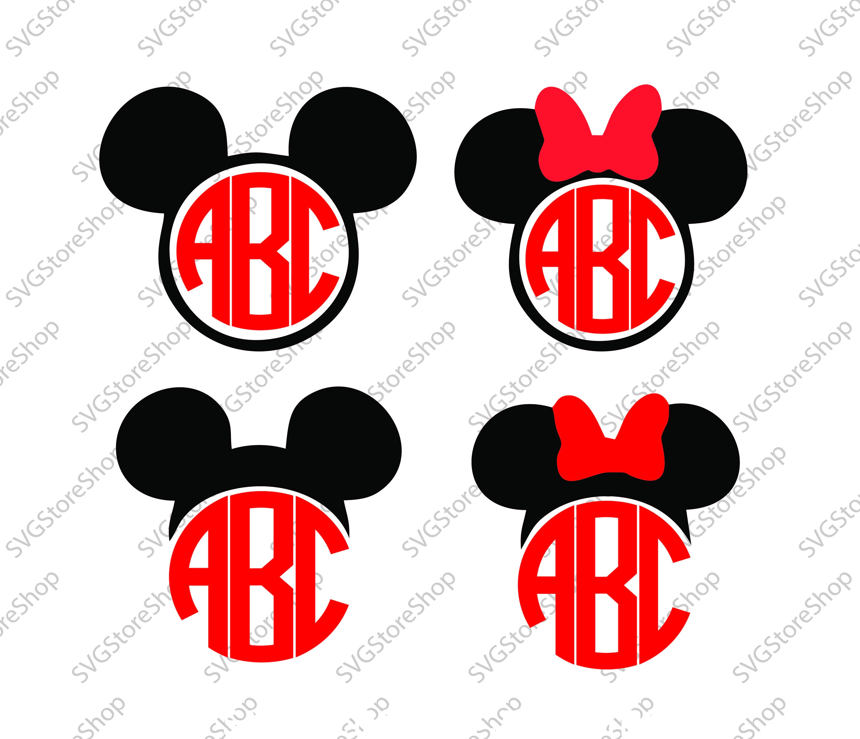 Mickey monogram svg Minnie monogram svg Minnie svg Mickey | Etsy