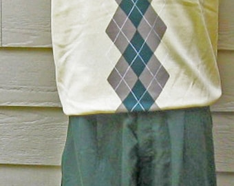Men Green golf Knickers, with CreamVest & matching socks