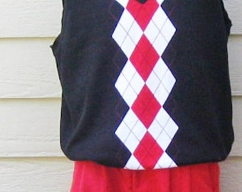 Men Red golf Knickers, with Black Vest & matching socks