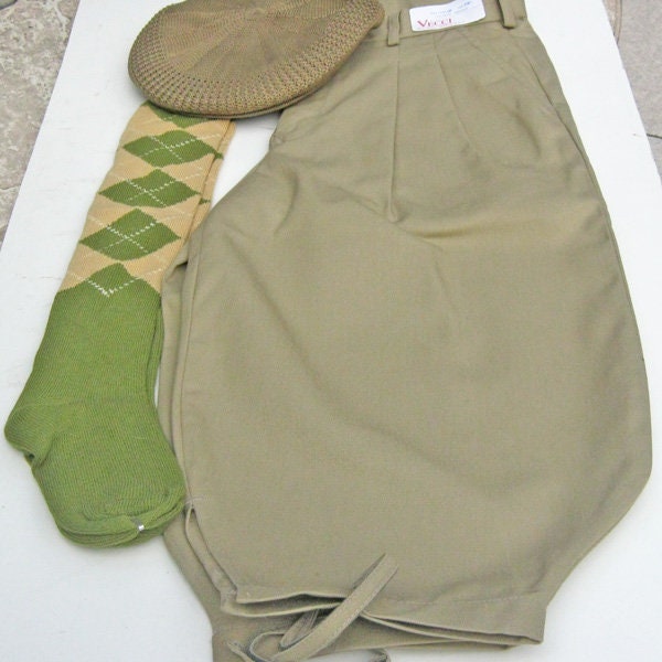 Boys Golf Knickers Outfit- Khaki Golf Knicker Bu/cap/sock