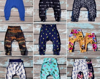 baby harem pants / grow with me shorts pants / baby leggings / baby jogger pants / baby wearing pants / fashion pants