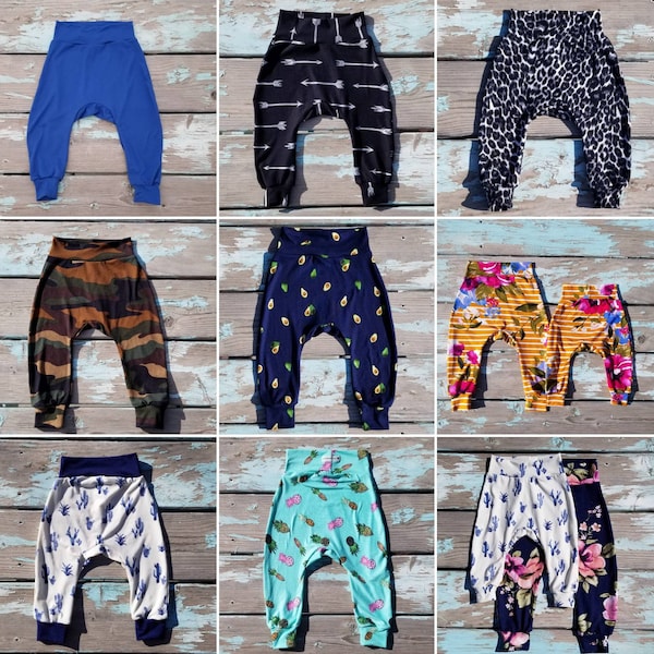 baby harem pants / grow with me shorts pants / baby leggings / baby jogger pants / baby wearing pants / fashion pants