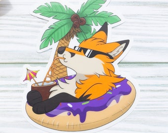 Relaxing Fox sticker!