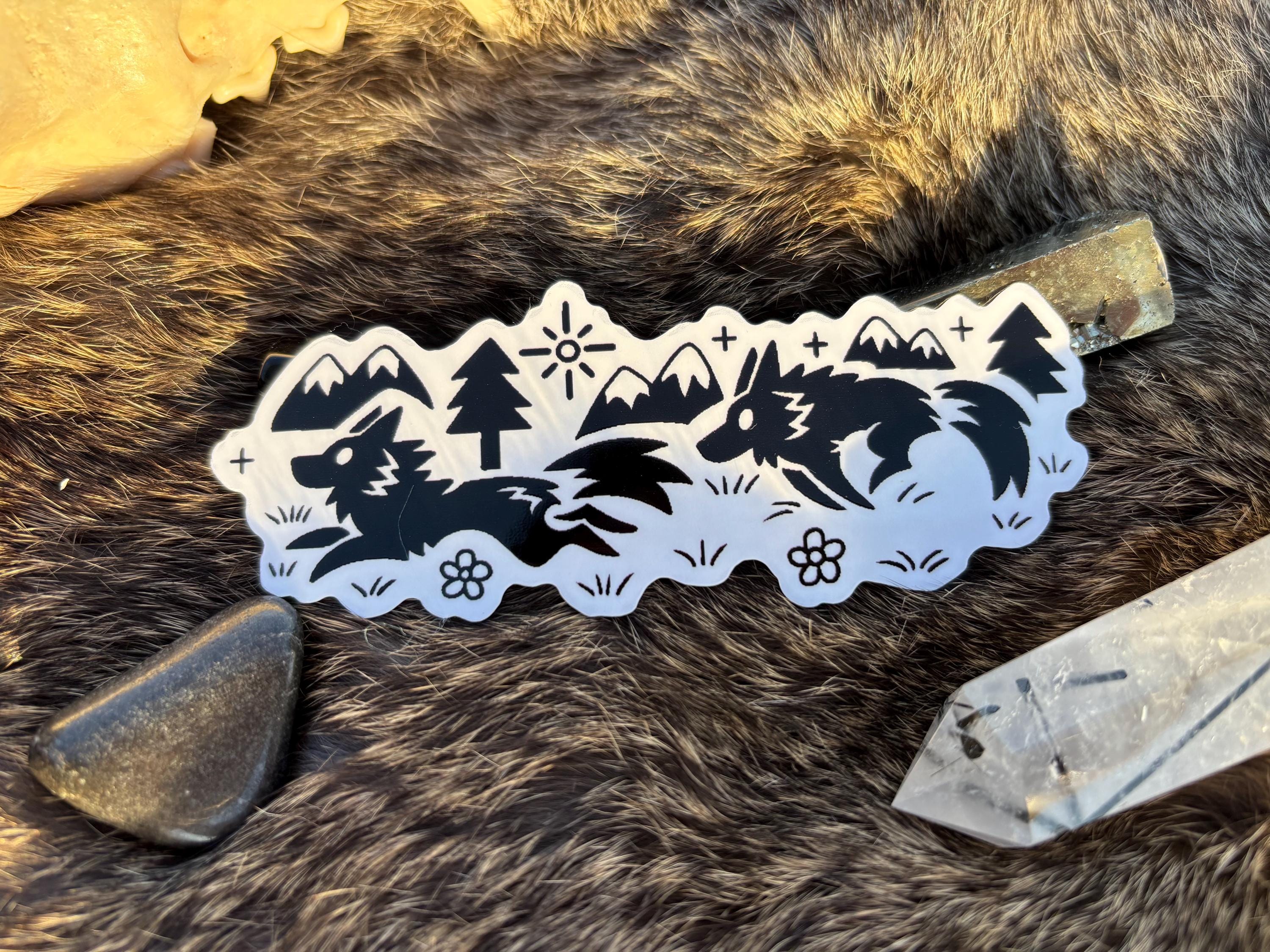 Running Wolf Sticker Two Wolves Running Clear Sticker - Etsy