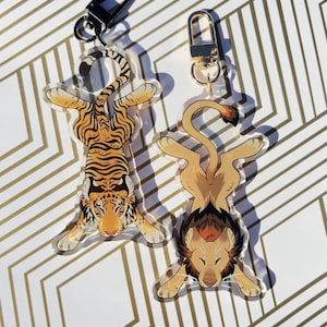 Lion & Tiger Pelt keychains