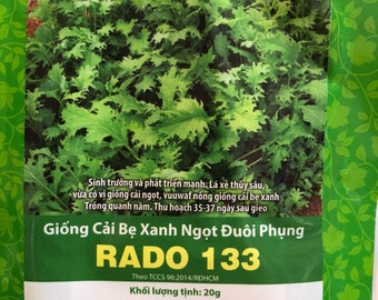 Cai be xanh ngot asian green mustard vegetables  new package 20gram seed