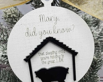 DIGITAL FILE - Mary Did you know Ornament Set of 4 SVG File