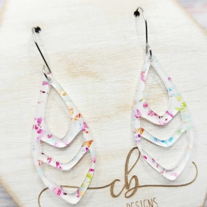 FICHIER NUMÉRIQUE - Larme avec motif abstrait boucle d'oreille découpe Chevron fichier SVG