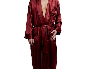 mens satin robe short