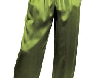 Q2-Custom made and Personalized Men silk satin long pants Mens Silk Satin Pajamas Lounge Pants Men Sleepwear Underwear