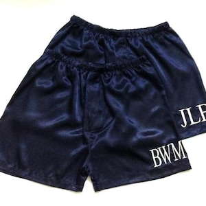 S4-Custom made and Personalized Men silk satin shorts Mens Silk Satin Pajamas Pants Lounge Pants Sleep Bottoms Men Sleepwear Underwear Boxer