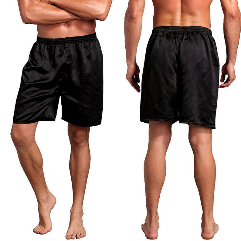 S1-CUSTOM MADE Men silk satin shorts Mens Silk Satin Pajamas Pants Lounge Pants Sleep Bottoms Men Sleepwear Underwear Boxers Shorts